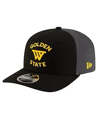 New Era Men's Black/Charcoal Golden State Warriors Statement Edition Jersey Hook 9SEVENTY Stretch-Snap Hat