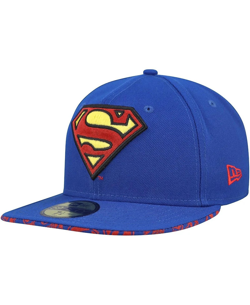 New Era Men's Blue Superman 59FIFTY Fitted Hat
