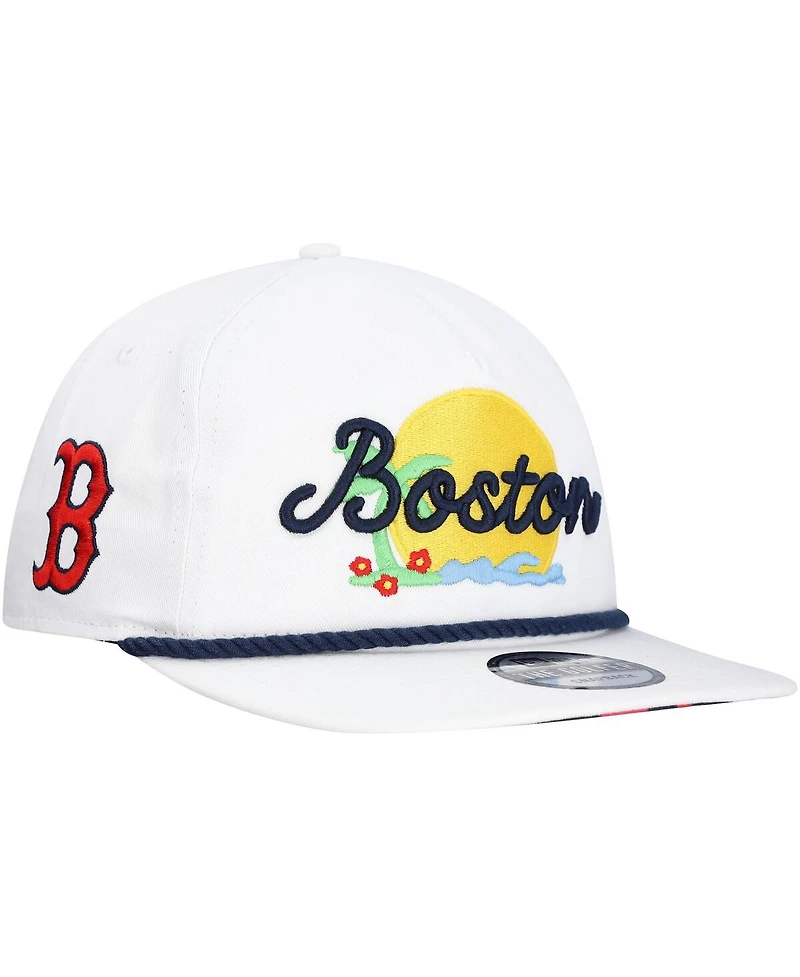 New Era Men's White Boston Red Sox Paradise Golfer Adjustable Hat