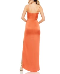 Mac Duggal Women's Bustier Side Ruched Bodycon Gown