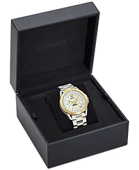 Versace Men's Swiss V-Galaxy Moonphase Two-Tone Stainless Steel Bracelet Watch 43mm