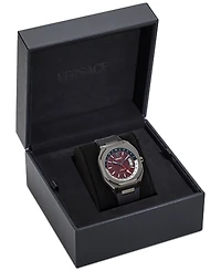 Versace Men's Swiss Automatic V-Contempo Gmt Black Tpu Strap Watch 40x48mm