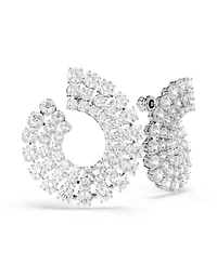 Swarovski Matrix Rhodium Plated Round Cuts Hoop Earrings