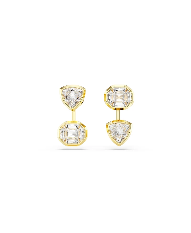 Swarovski Imber Gold-Tone Plated Asymmetrical Design Jackets Earrings