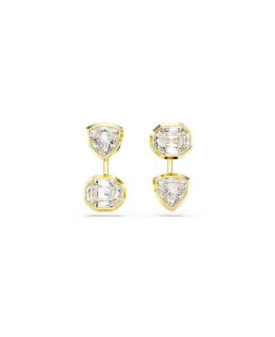 Swarovski Imber Gold-Tone Plated Asymmetrical Design Jackets Earrings