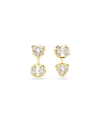 Swarovski Imber Gold-Tone Plated Asymmetrical Design Jackets Earrings