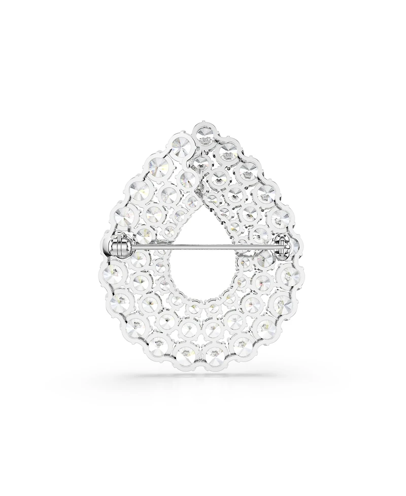Swarovski Matrix Rhodium Plated White Brooch
