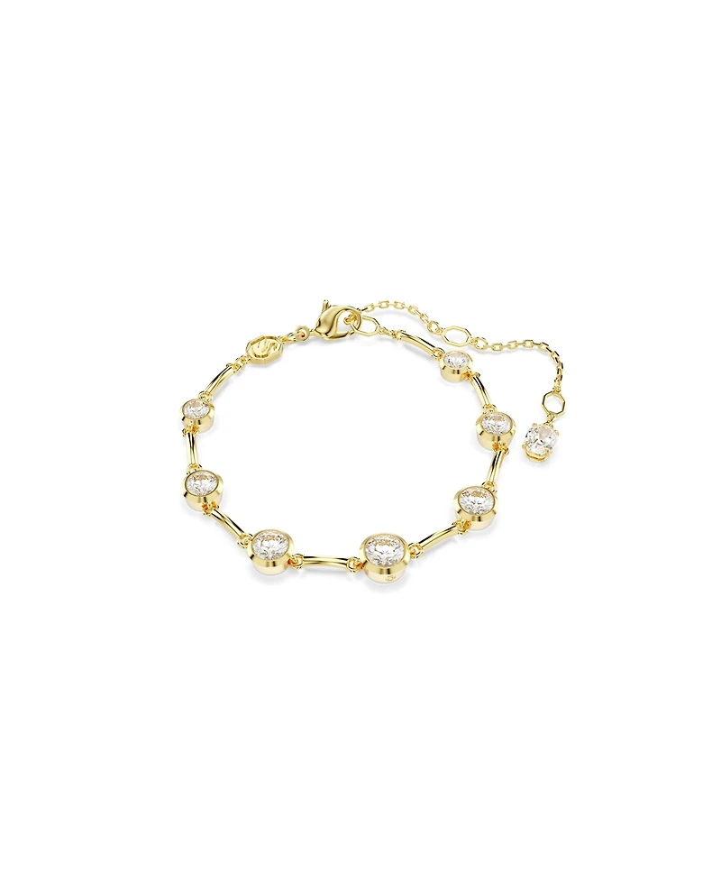 Swarovski Imber Mixed Round Cuts White Gold-Tone Plated Tennis Bracelet