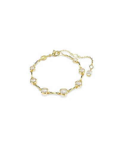Swarovski Imber Mixed Round Cuts White Gold-Tone Plated Tennis Bracelet