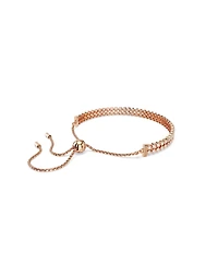 Swarovski Matrix Round Cut White Rose Gold-Tone Plated Tennis Bracelet