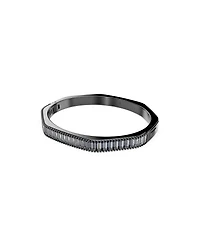 Swarovski Matrix Baguette Cut Blue Ruthenium Plated Bangle Bracelet
