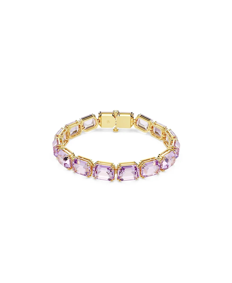 Swarovski Millenia Octagon Cut Purple Gold-Tone Plated Tennis Bracelet