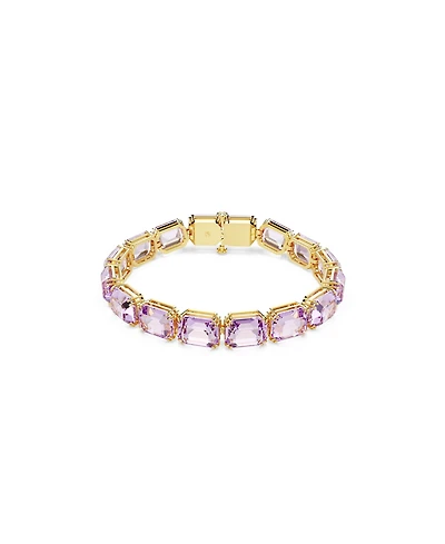 Swarovski Millenia Octagon Cut Purple Gold-Tone Plated Tennis Bracelet