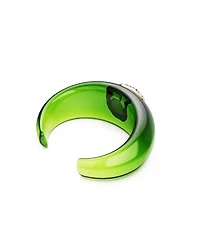 Swarovski Dulcis Octagon Cut Pave Green Gold-Tone Plated Cuff Bracelet