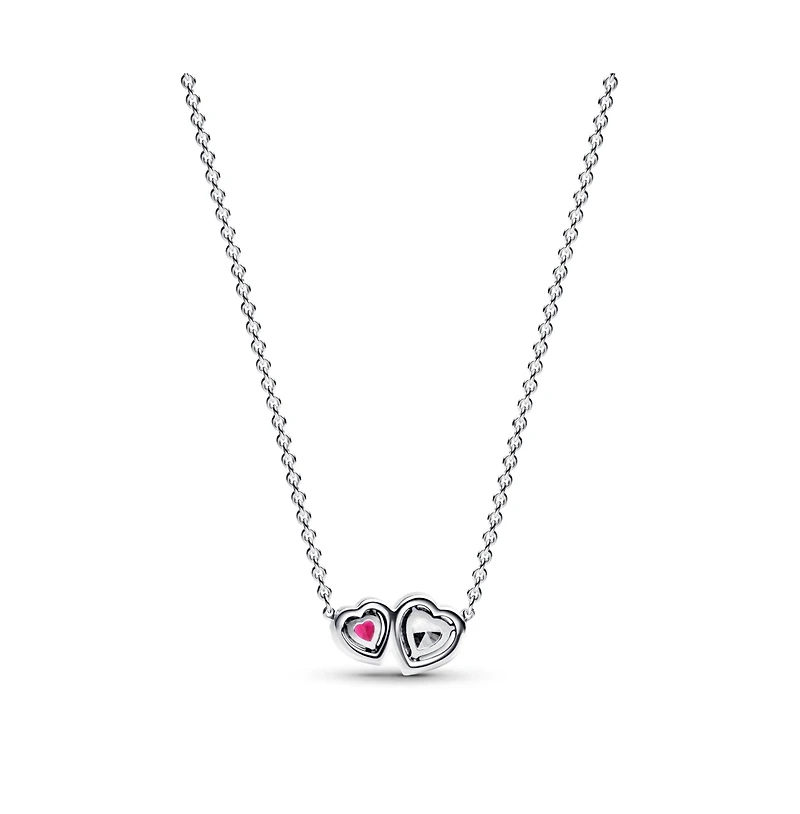 Pandora Sterling Silver Halo Hearts Pendant Necklace