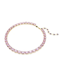 Swarovski Millenia Octagon Cut Purple Gold-Tone Plated Tennis Necklace