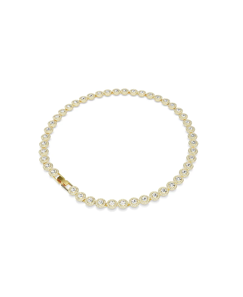 Swarovski Una Angelic Round Cut White Gold-Tone Plated Tennis Necklace