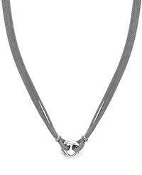 Love Knot Double Mesh Chain Pendant Necklace in Sterling Silver, 18"