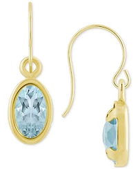 Macy's Oval Gemstone Drop Earrings 10k Yellow Gold or White