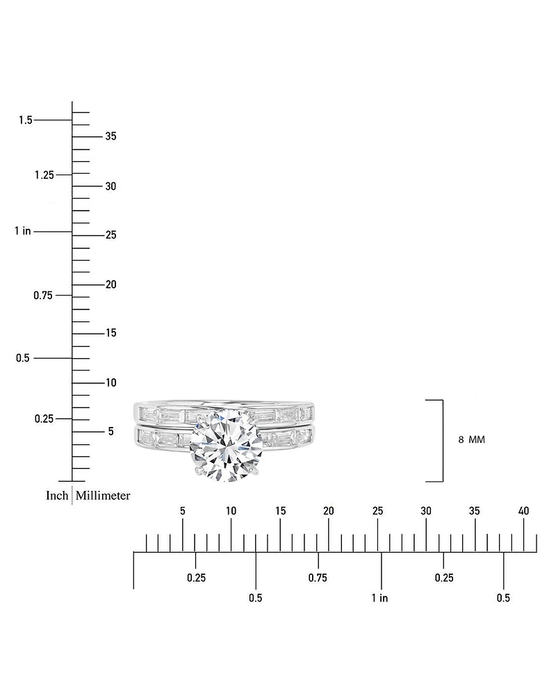 Mixed Cubic Zirconia Bridal Set (5-1/10 ct. t.w.) Sterling Silver