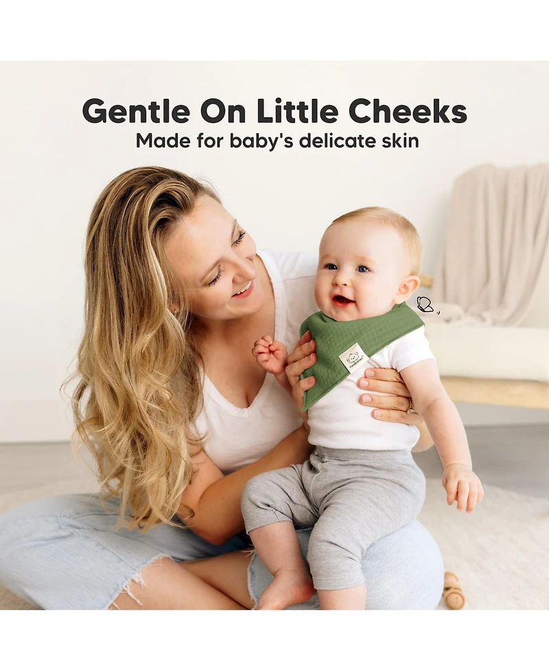 KeaBabies 8pk Quin Bandana Bibs, Baby Bibs for Drooling and Teething, Cotton Drool Girl, Boy