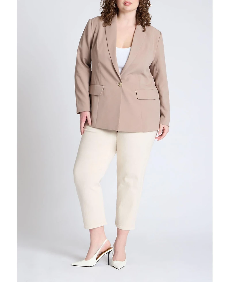Eloquii Women's Plus Size The Fluid Crepe Longline Blazer
