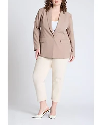 Eloquii Women's Plus Size The Fluid Crepe Longline Blazer
