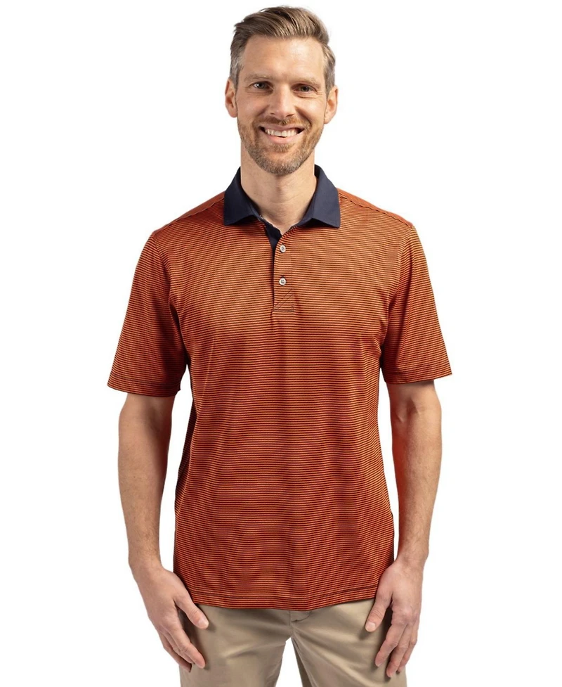 Cutter & Buck Men's Virtue Eco Pique Micro Stripe Recycled Polo