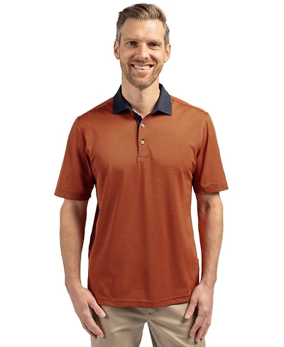 Cutter & Buck Men's Virtue Eco Pique Micro Stripe Recycled Polo