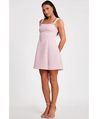 Quiz Women's Scuba Foam Mini Dress with Diamante Bow Detail
