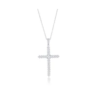 Sterling Silver, Cz Cross Pendant