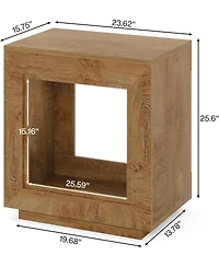 Tribesigns 24" Farmhouse End Table, 2 Tiered Side Table with Shelf Storage