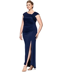 Xscape Plus Asymmetric Evening Gown