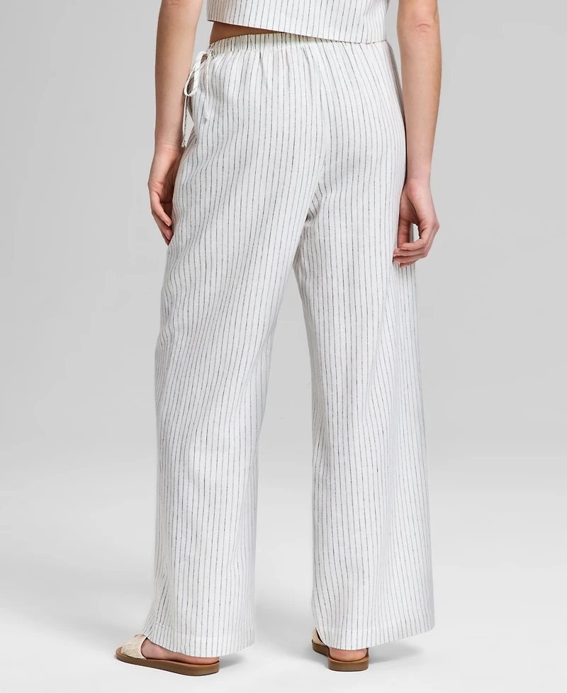 And Now This Women's Wide-Leg Side-Tie Striped Pants, Exclusively at Macy's