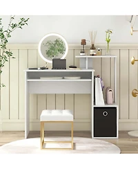 Home Office Computer Desk Space-saving Study Writing with Keyboard Tray