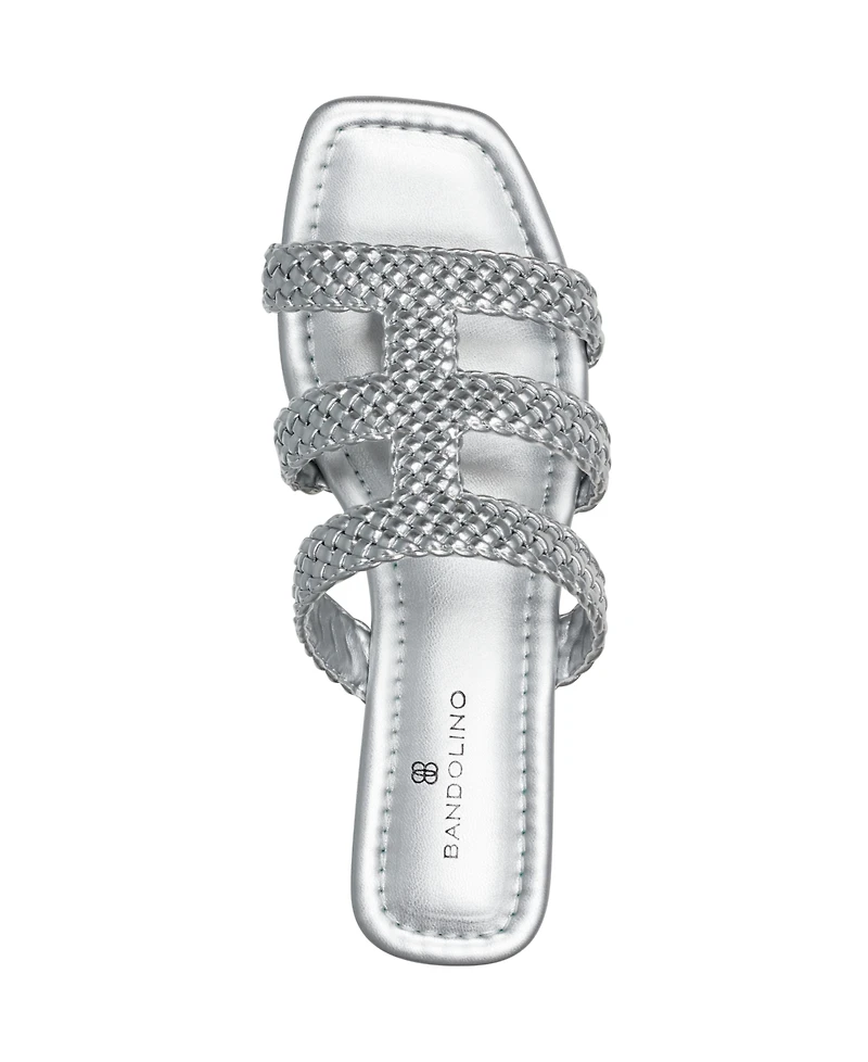 Bandolino Women's Sumer Woven Caged Flat Slide Sandals