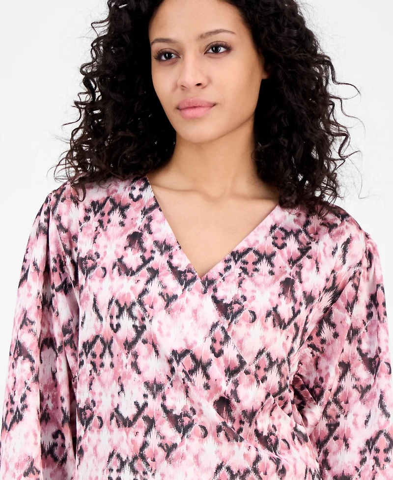 Boss Orange Women's Printed Long-Sleeve V-Neck Blouse