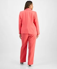 Tahari Asl Plus Size Twill Blazer Sailor Tie Neck Sleeveless Blouse Twill Pants