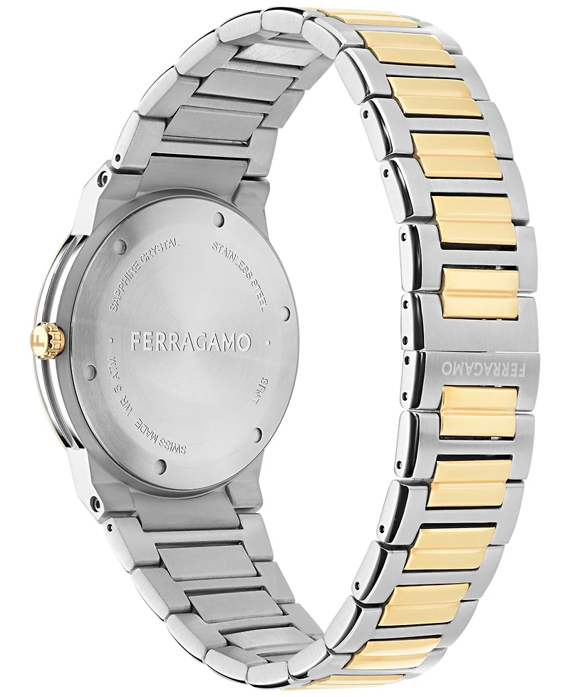 Ferragamo Men's Swiss Sapphire Logo Two-Tone Stainless Steel Bracelet Watch 41mm