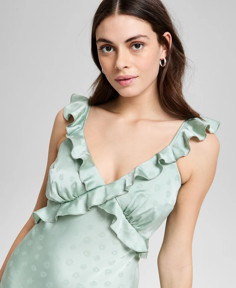 And Now This Women's Crisscross Ruffled Slip Dress, Exclusively at Macy's
