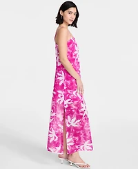 Bar Iii Women's Printed Sheer Overlay Maxi Dress, Exclusively at Macy's