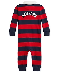 Polo Ralph Lauren Baby Boys Striped Yankees Coverall