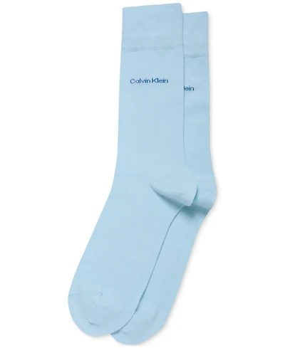 Calvin Klein Men's Socks, Giza Cotton Flat Knit Crew