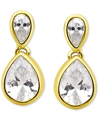 Giani Bernini Cubic Zirconia Mixed Cut Bezel Frame Drop Earrings, Exclusively at Macy's