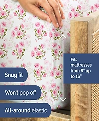 4 Piece Microfiber Floral Sheet Set - King