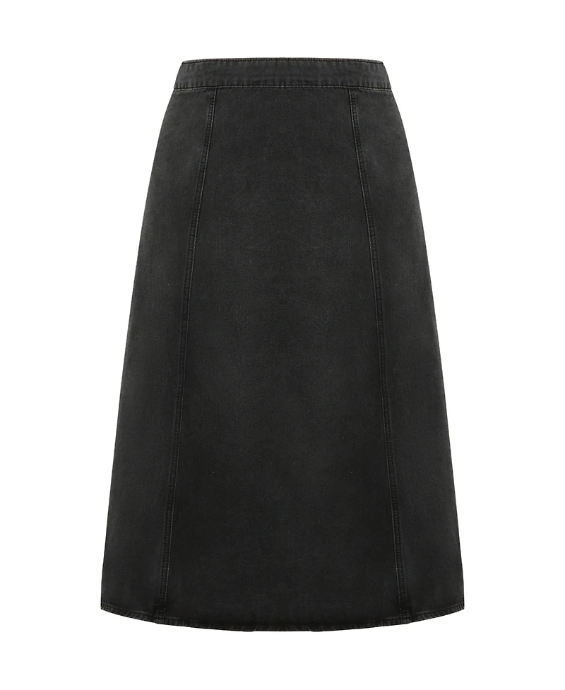 Plus Denim Hi Lo Skirt