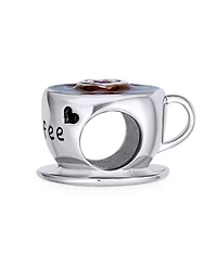 Bling Jewelry Red Cz Heart Coffee Cup Charm Bead Sterling Silver European Bracelets