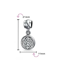 Bling Jewelry Celtic Infinity Love Knot Dangle Charm Bead in Oxidized Sterling Silver Bracelet