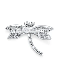 Bling Jewelry Dragonfly Firefly Brooch Pin Blue Cz Sapphire Insect Motif Rhodium Brass