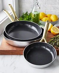 GreenPan GP5 Stainless Steel 3-Piece Frypan Set